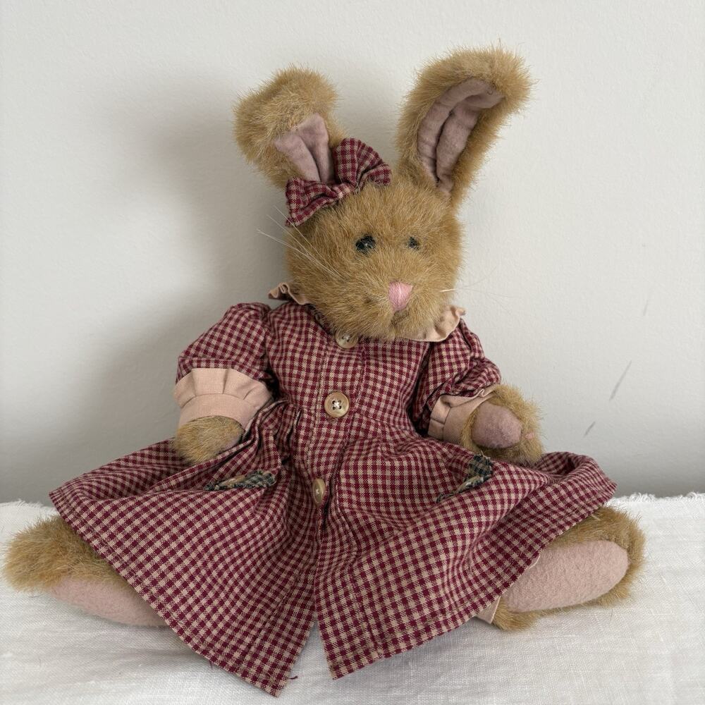 Boyds Bears Sophie Bunny Rabbit Plush Bearwear 1990s Original Tags Gingham Dress